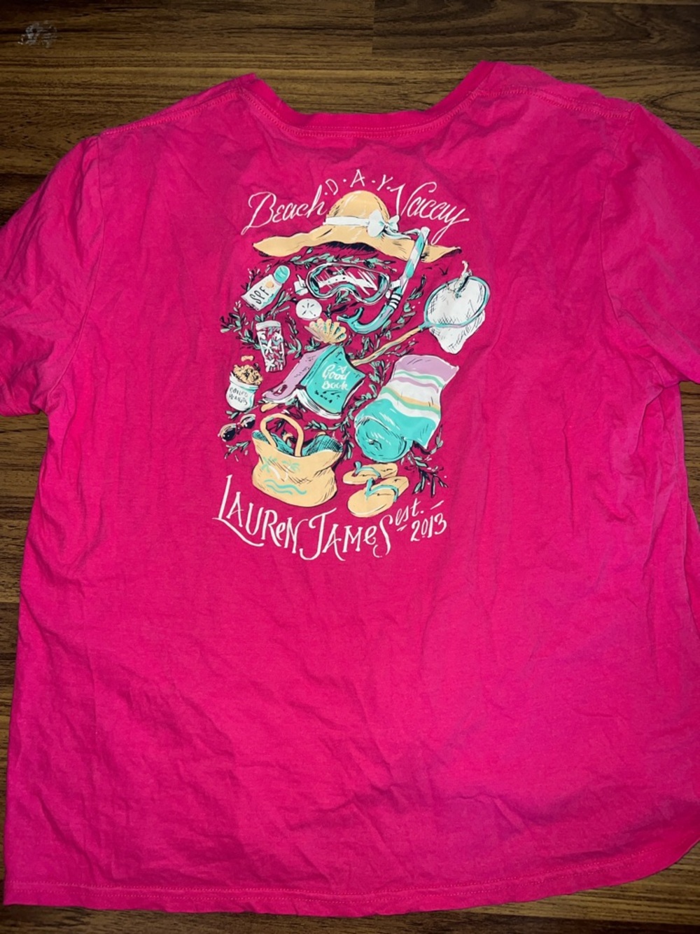 Lauren James Hot Pink Beach Graphic Tee
